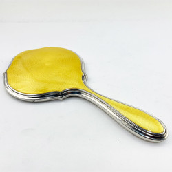 Good Quality Sterling Silver and Enamel Hand Mirror
