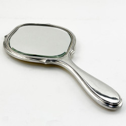Good Quality Sterling Silver and Enamel Hand Mirror