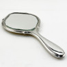 Good Quality Sterling Silver and Enamel Hand Mirror