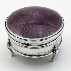 Sterling Silver and Guilloche Enamel Jewellery or Trinket Box (1923)
