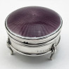 Sterling Silver and Guilloche Enamel Jewellery or Trinket Box (1923)