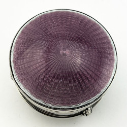 Sterling Silver and Guilloche Enamel Jewellery or Trinket Box