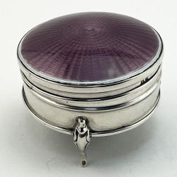 Sterling Silver and Guilloche Enamel Jewellery or Trinket Box