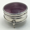 Sterling Silver and Guilloche Enamel Jewellery or Trinket Box