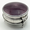 Sterling Silver and Guilloche Enamel Jewellery or Trinket Box