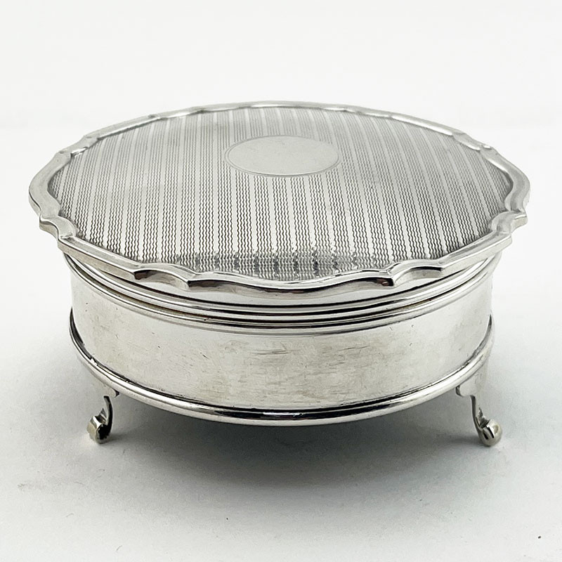 Stylish Sterling Silver Jewellery or Trinket Box (1957)