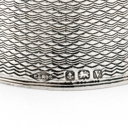 Silver Napkin Ring with Reeded Border and Machine Turned Patterned Body