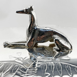 Victorian Silver Plated Biscuit Box with Whippet or Greyhound Motif Finial