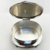 Victorian Silver Plated Biscuit Box with Whippet or Greyhound Motif Finial
