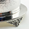 Victorian Silver Plated Biscuit Box with Whippet or Greyhound Motif Finial