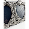 Decorative Victorian Double Heart William Comyns Sterling Silver Photo Frame