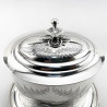 Victorian Fern Engraved Oval Silver Plated Biscuit Box