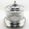 Victorian Fern Engraved Oval Silver Plated Biscuit Box (c.1890)