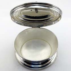 Victorian Fern Engraved Oval Silver Plated Biscuit Box