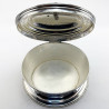 Victorian Fern Engraved Oval Silver Plated Biscuit Box