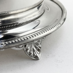 Victorian Fern Engraved Oval Silver Plated Biscuit Box