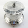 Decorative Engine Turned Pattern Victorian Silver Plated Biscuit Barrel