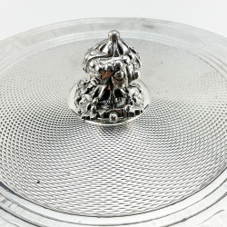 Decorative Engine Turned Pattern Victorian Silver Plated Biscuit Barrel