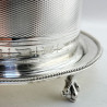 Decorative Engine Turned Pattern Victorian Silver Plated Biscuit Barrel