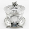 Heavily Floral Embossed Victorian Silver Plated Biscuit Barrel (c.1890)