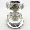 Heavily Floral Embossed Victorian Silver Plated Biscuit Barrel