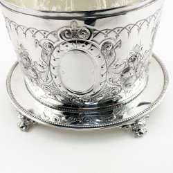 Heavily Floral Embossed Victorian Silver Plated Biscuit Barrel