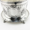 Heavily Floral Embossed Victorian Silver Plated Biscuit Barrel