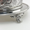 Heavily Floral Embossed Victorian Silver Plated Biscuit Barrel