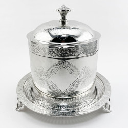 Pretty Victorian Silver Plated Biscuit Barrel (c.1890)