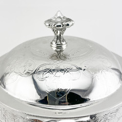 Pretty Victorian Silver Plated Biscuit Barrel