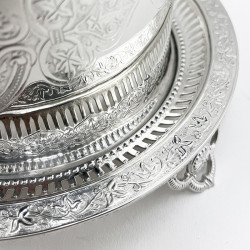 Pretty Victorian Silver Plated Biscuit Barrel