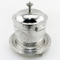 Pretty Victorian Silver Plated Biscuit Barrel