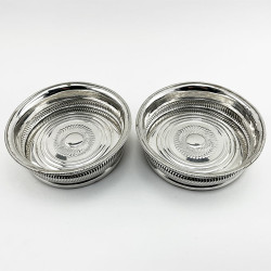 Unusual Pair of Old Sheffield Plate Coasters (c.1825)