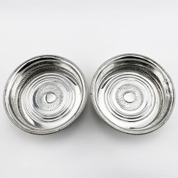 Unusual Pair of Old Sheffield Plate Coasters