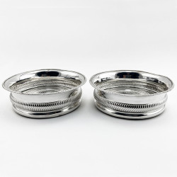 Unusual Pair of Old Sheffield Plate Coasters