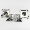 Corinthian Style Silver Plated Candlesticks with Detachable Shaped Reeded Nozzles