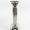 Corinthian Style Silver Plated Candlesticks with Detachable Shaped Reeded Nozzles