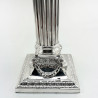 Corinthian Style Silver Plated Candlesticks with Detachable Shaped Reeded Nozzles