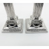 Corinthian Style Silver Plated Candlesticks with Detachable Shaped Reeded Nozzles