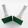 Corinthian Style Silver Plated Candlesticks with Detachable Shaped Reeded Nozzles