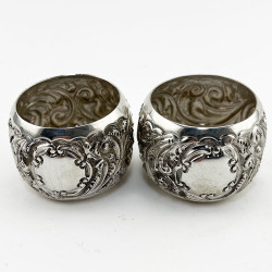 Boxed Pair of Victorian Sterling Silver Napkin Rings