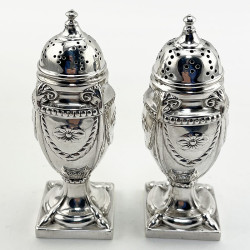 Elegant Edwardian Sterling Silver Peppers (1901 & 1902)