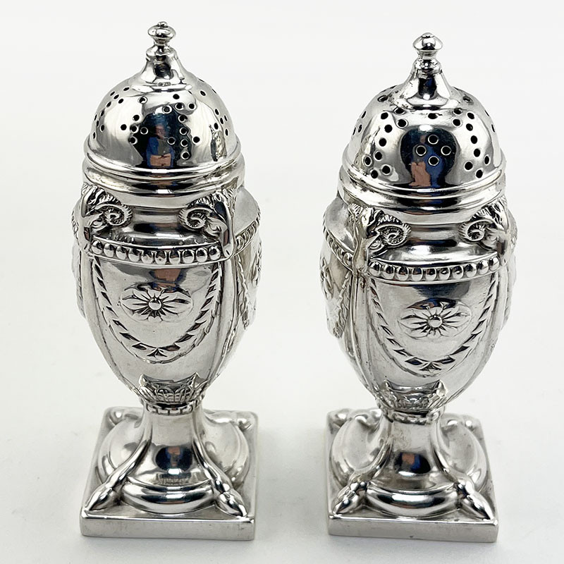Elegant Edwardian Sterling Silver Peppers (1901 & 1902)