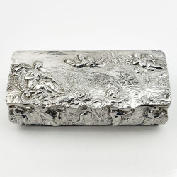 Decorative and Good Gauge Victorian Sterling Silver Jewellery or Trinket Box (1898)