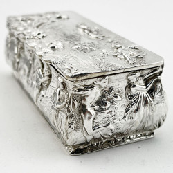 Decorative and Good Gauge Victorian Sterling Silver Jewellery or Trinket Box