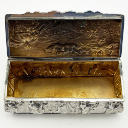 Decorative and Good Gauge Victorian Sterling Silver Jewellery or Trinket Box