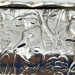 Decorative and Good Gauge Victorian Sterling Silver Jewellery or Trinket Box