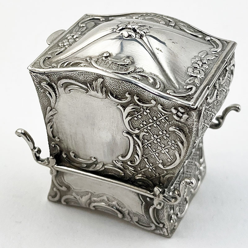 Victorian Sterling Silver Sedan Chair Playing Card Case (1899)