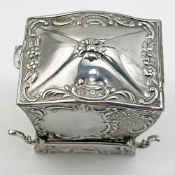 Victorian Sterling Silver Sedan Chair Playing Card Case