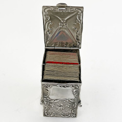 Victorian Sterling Silver Sedan Chair Playing Card Case